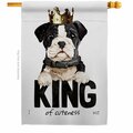 Patio Trasero King of Cuteness Animals Dog 28 x 40 in. Double-Sided Vertical House Flags for  Banner Garden PA3900571